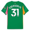 Camiseta de fútbol Manchester City Ederson M. 31 Portero 2025-26 Verde Camiseta de fútbol Manchester City Ederson M. 31 Portero 2025-26 Verde